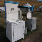 This was a deluxe homestay with outside wash basins for the guests.