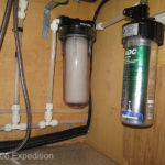 The two easy-to-change Everpure filters can last for months. We can fill our 40-gallon water tank and jerry cans from creeks, lakes, rivers, irrigation ditches or any water faucet in any village or gas station.